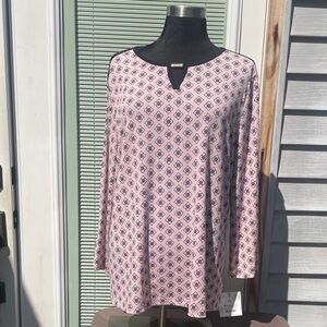 NWT Liz Claiborne Pink/BlK Blouse XL